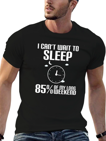 Sleepy Weekend T-Shirt - Black Cotton Tee