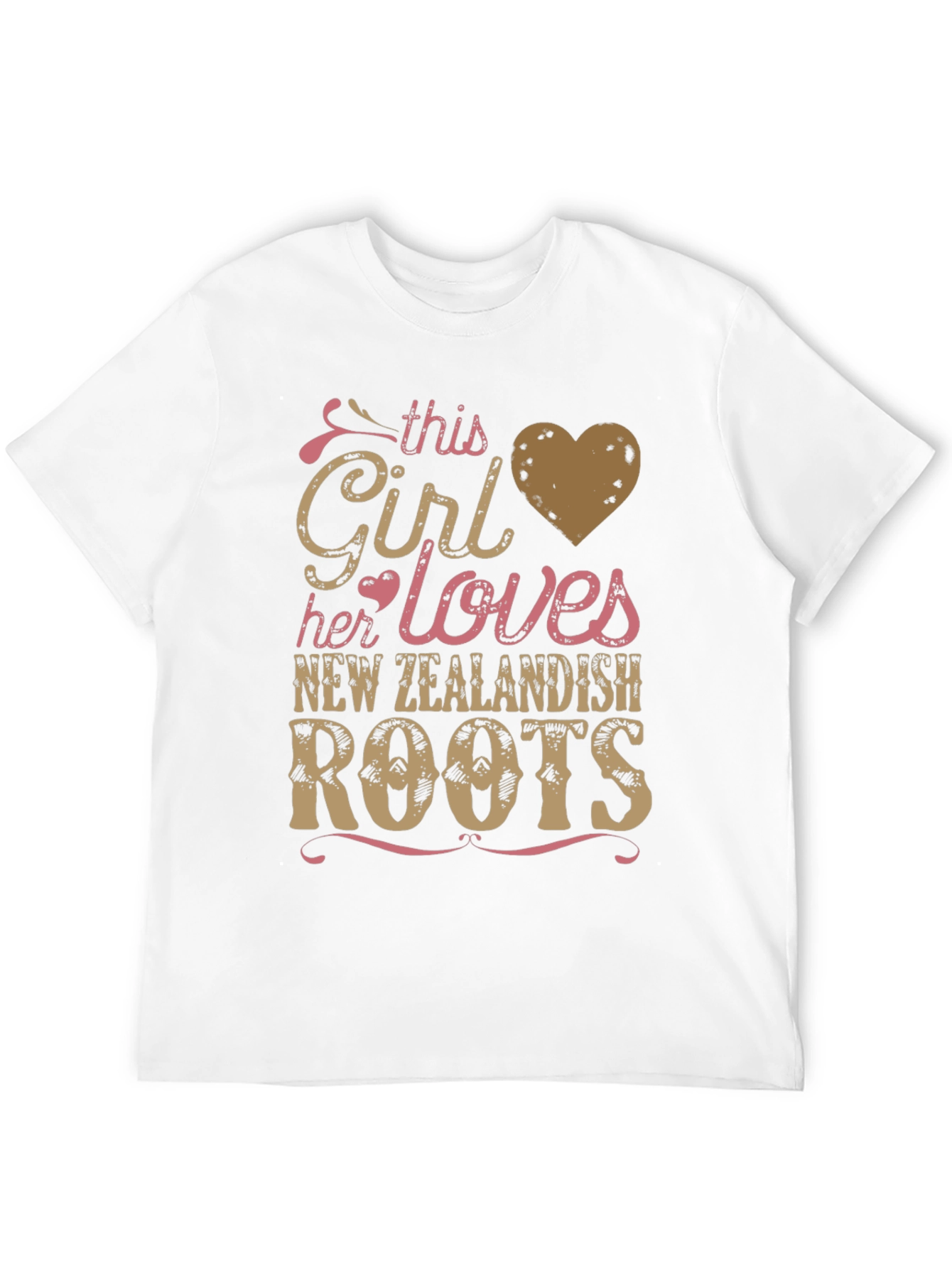 Girl Loves New Zealand Roots Black T-Shirt