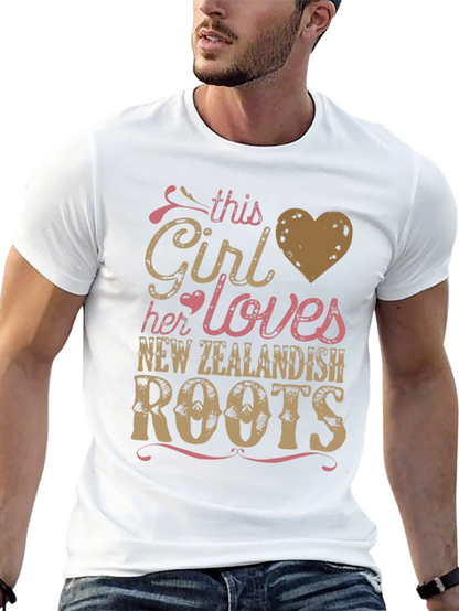Girl Loves New Zealand Roots Black T-Shirt