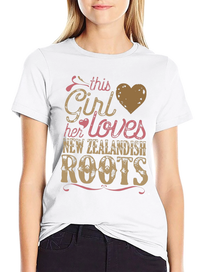 Girl Loves New Zealand Roots Black T-Shirt