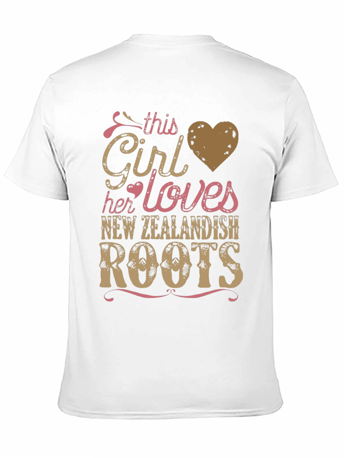 Girl Loves New Zealand Roots Black T-Shirt