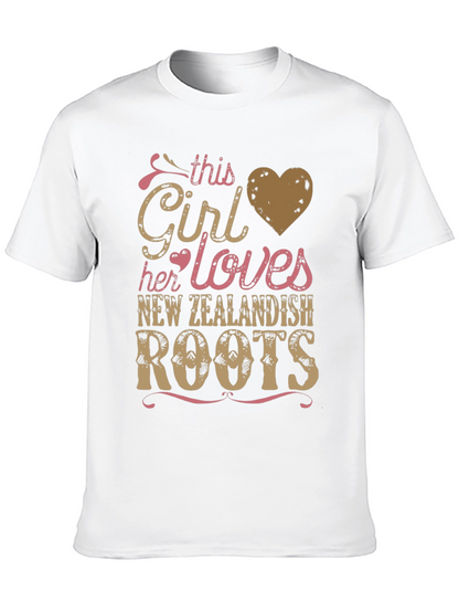 Girl Loves New Zealand Roots Black T-Shirt