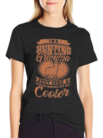 Hunting Grandpa Graphic Tee - Black Casual T-Shirt