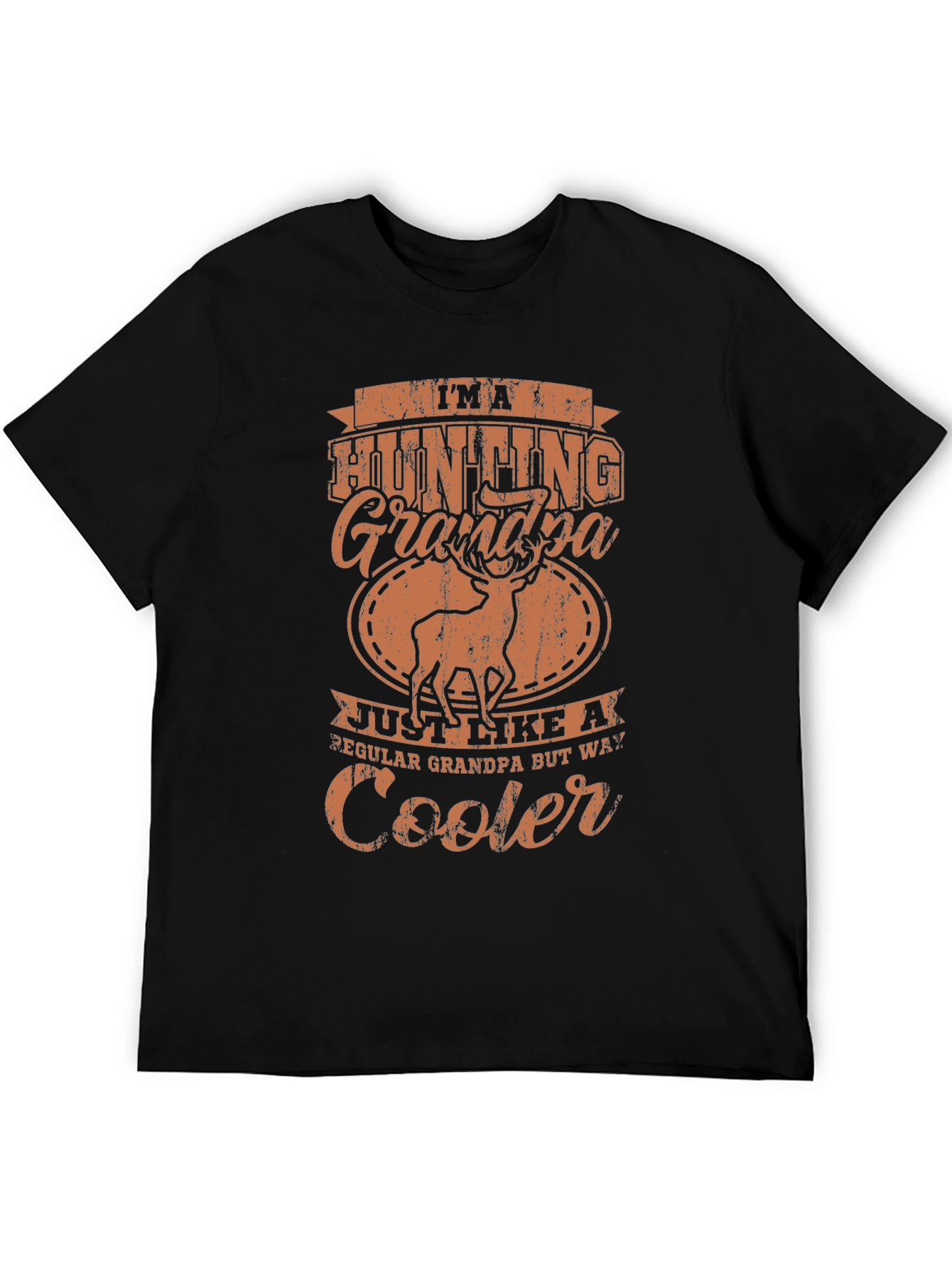 Hunting Grandpa Graphic Tee - Black Casual T-Shirt