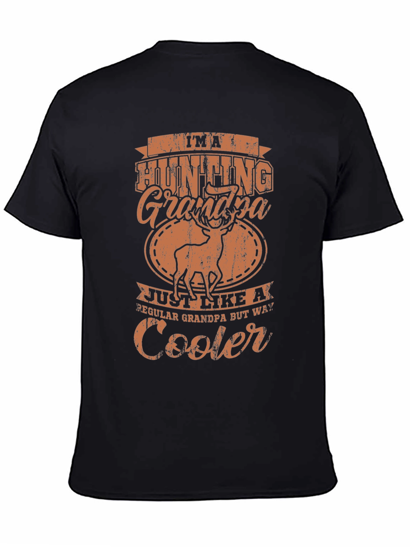 Hunting Grandpa Graphic Tee - Black Casual T-Shirt
