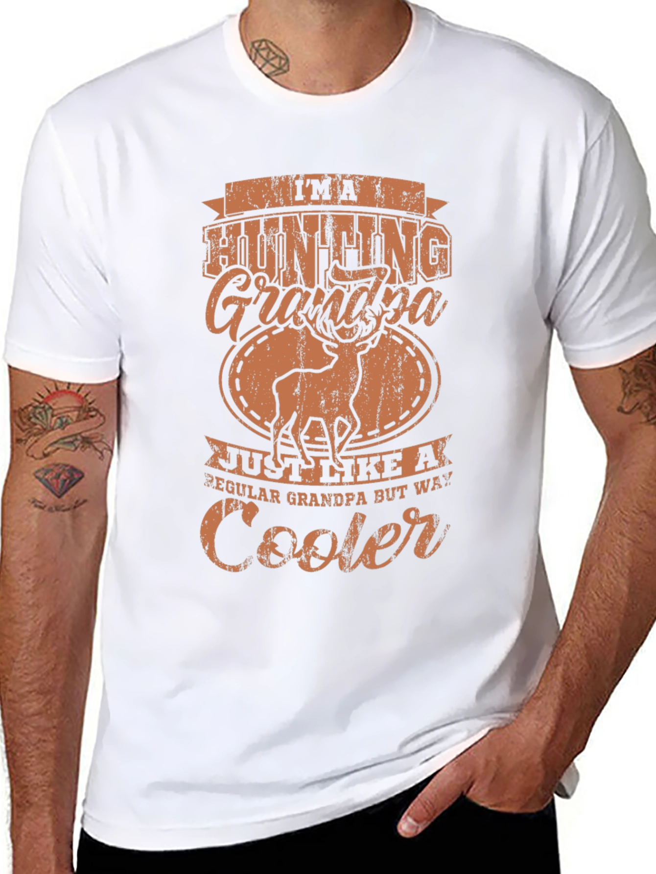 Hunting Grandpa Graphic Tee - Black Casual T-Shirt
