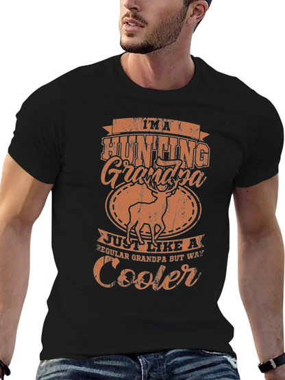 Hunting Grandpa Graphic Tee - Black Casual T-Shirt