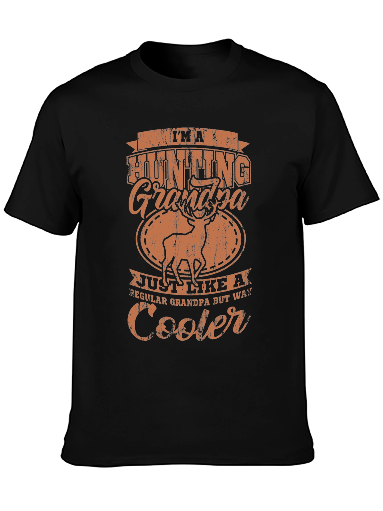 Hunting Grandpa Graphic Tee - Black Casual T-Shirt