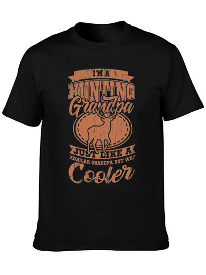 Hunting Grandpa Graphic Tee - Black Casual T-Shirt