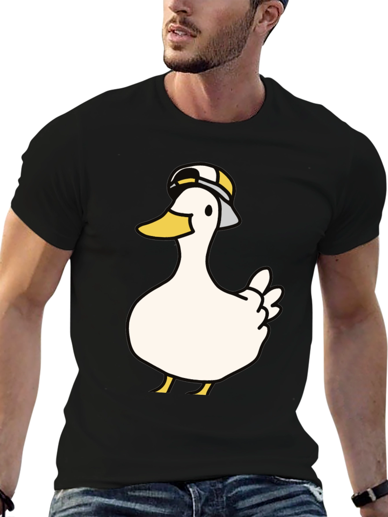 Duck with Hat Graphic T-Shirt - Casual Wear