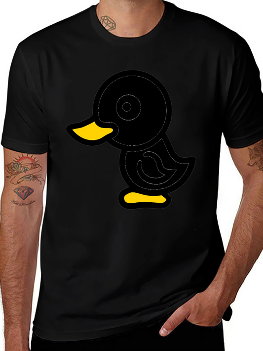 Duck Graphic Tee - Soft Black Cotton Blend Shirt