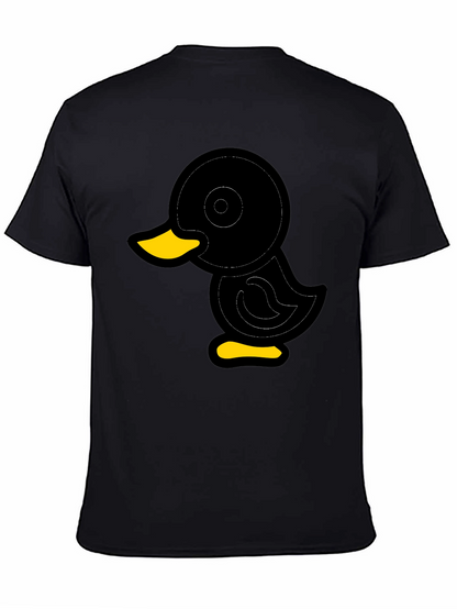Duck Graphic Tee - Soft Black Cotton Blend Shirt