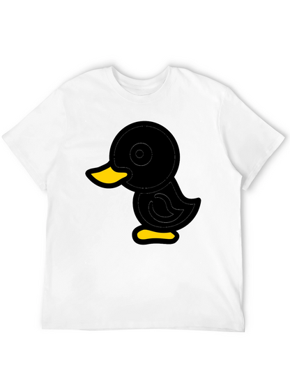 Duck Graphic Tee - Soft Black Cotton Blend Shirt