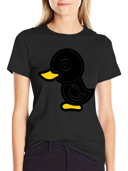 Duck Graphic Tee - Soft Black Cotton Blend Shirt