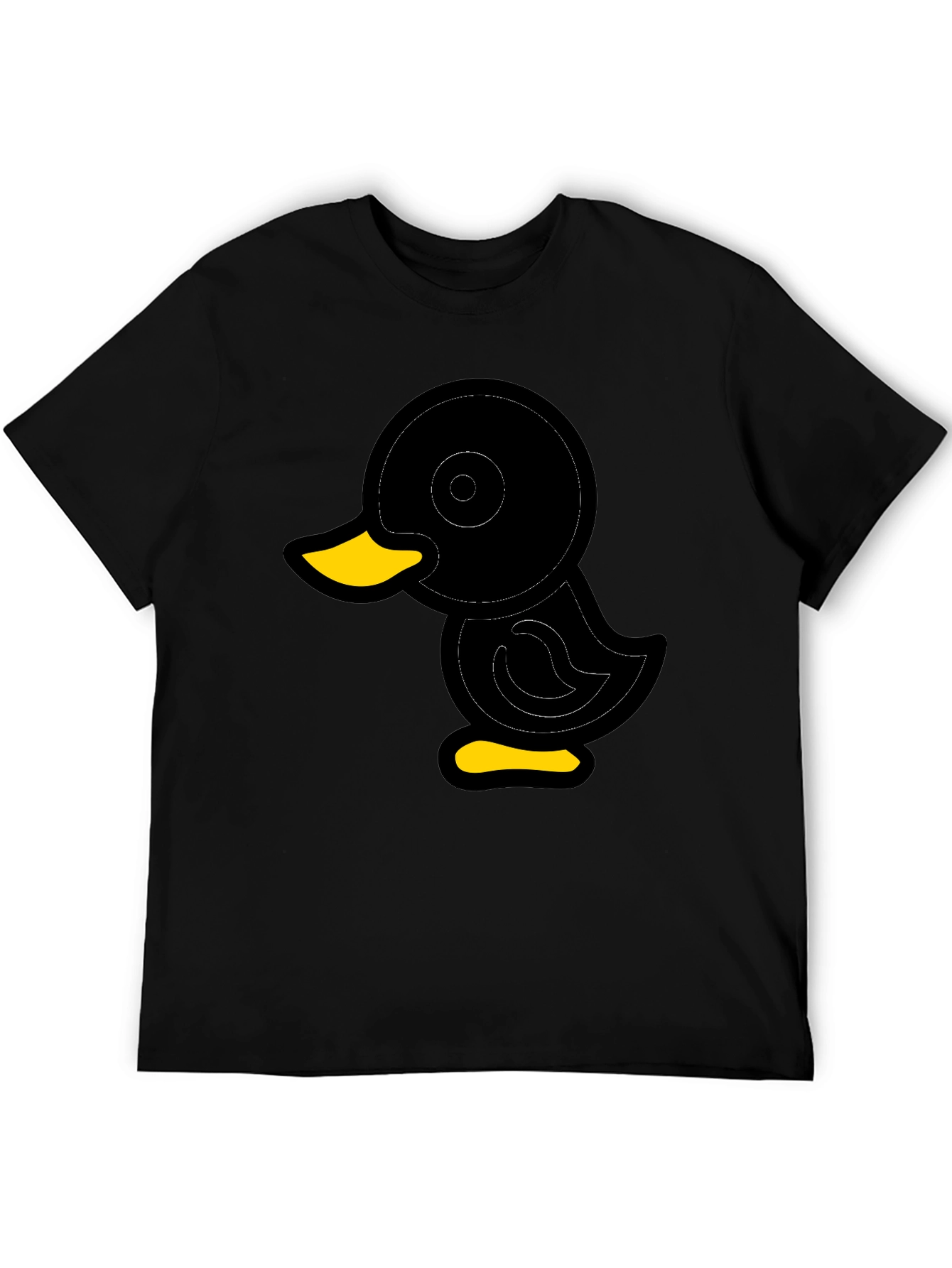 Duck Graphic Tee - Soft Black Cotton Blend Shirt