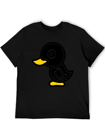 Duck Graphic Tee - Soft Black Cotton Blend Shirt