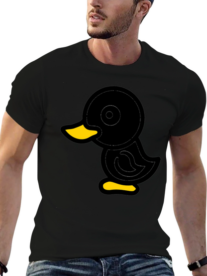 Duck Graphic Tee - Soft Black Cotton Blend Shirt