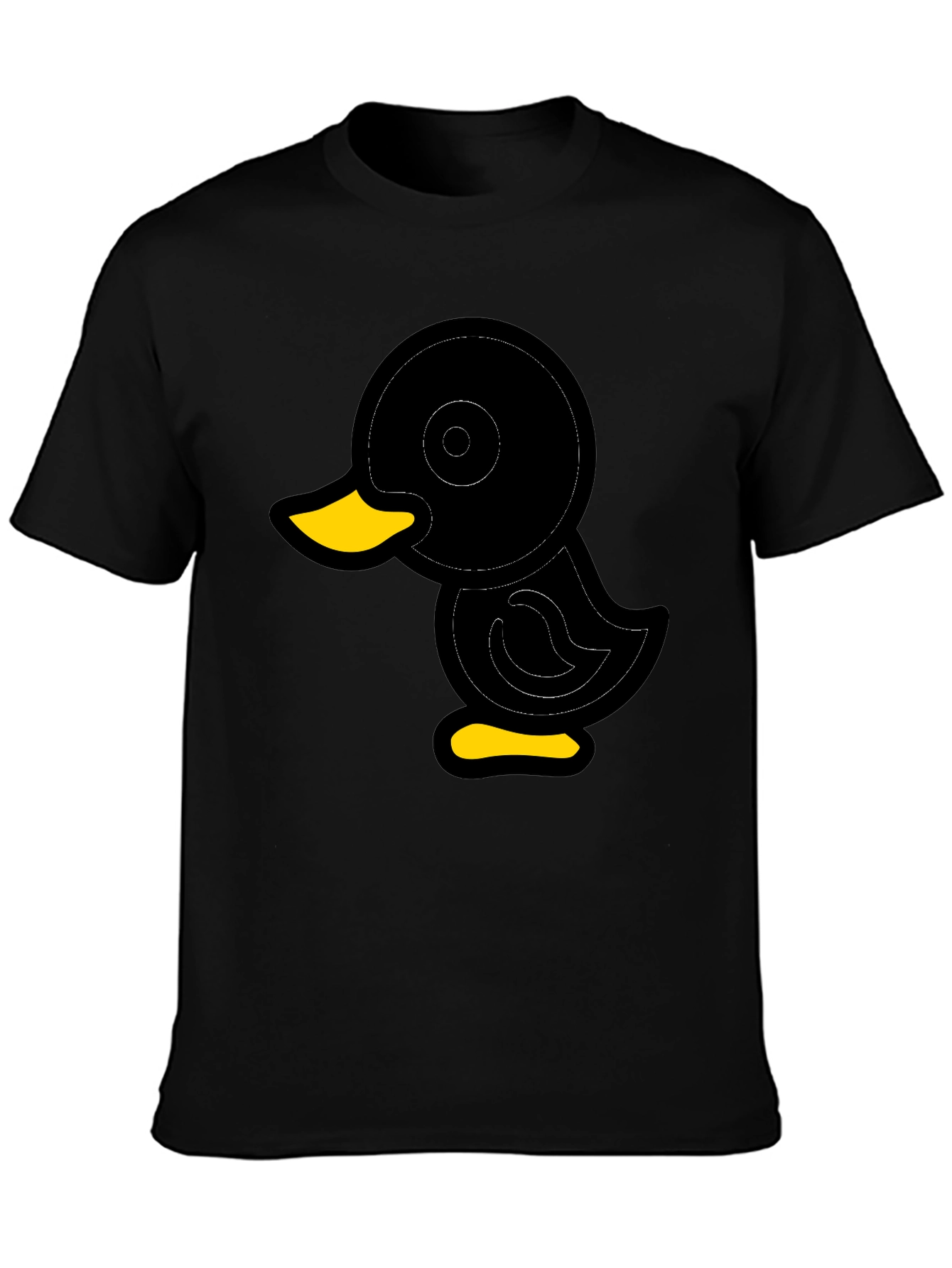 Duck Graphic Tee - Soft Black Cotton Blend Shirt
