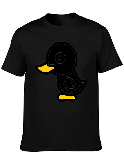 Duck Graphic Tee - Soft Black Cotton Blend Shirt