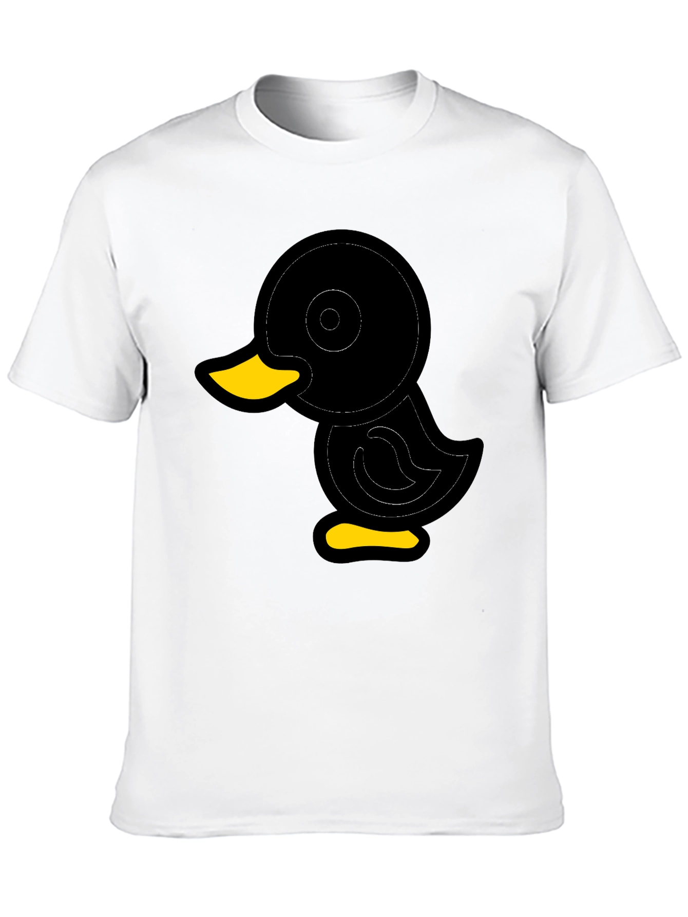 Duck Graphic Tee - Soft Black Cotton Blend Shirt