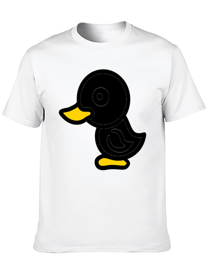 Duck Graphic Tee - Soft Black Cotton Blend Shirt