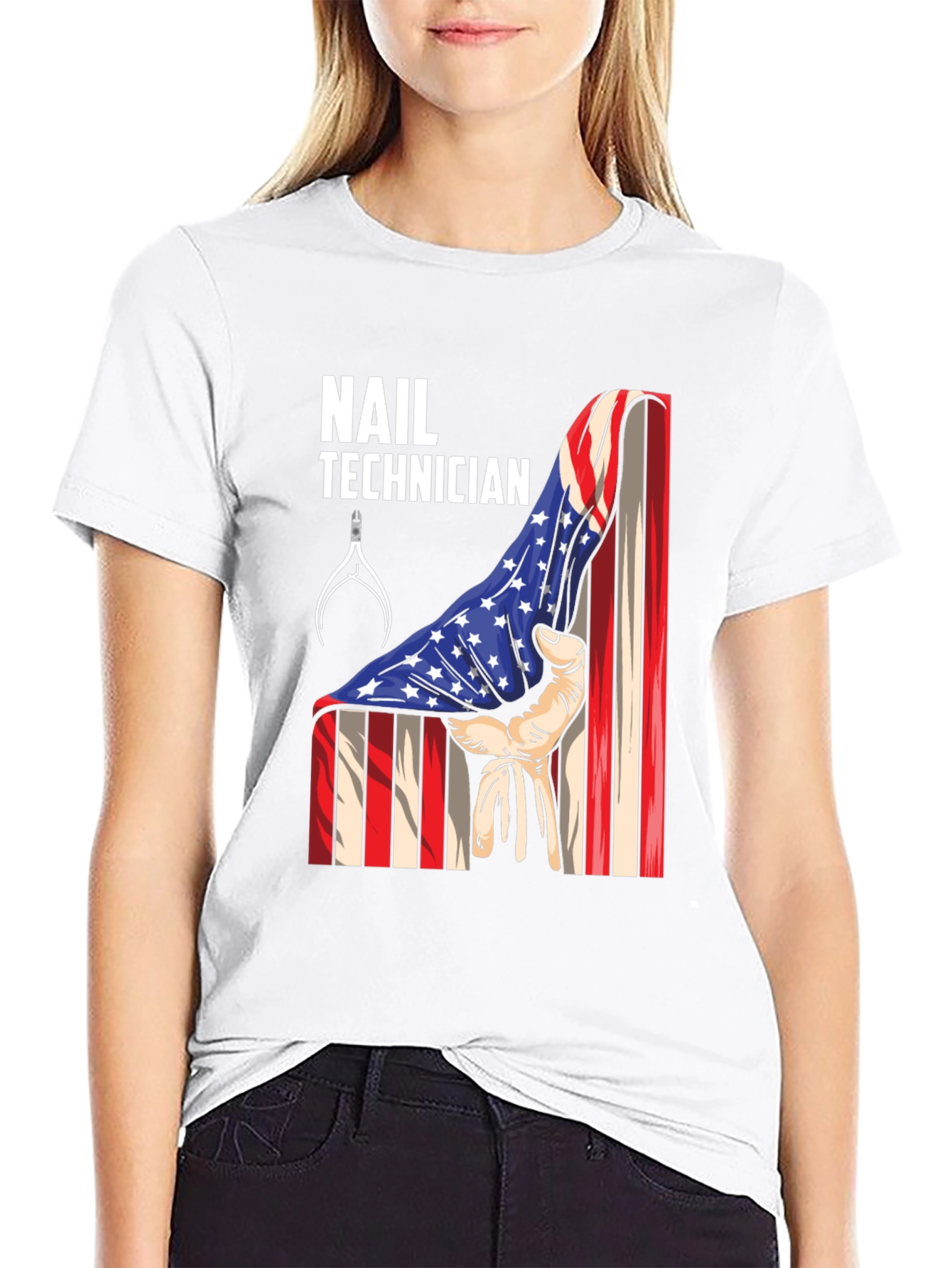 Nail Technician Patriotic T-Shirt - USA Flag