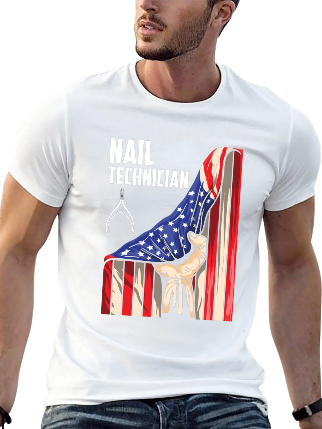 Nail Technician Patriotic T-Shirt - USA Flag