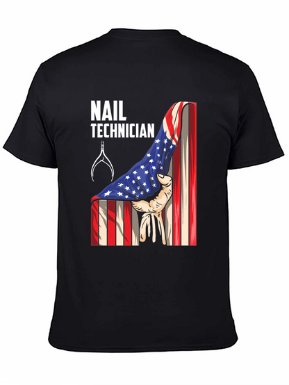 Nail Technician Patriotic T-Shirt - USA Flag