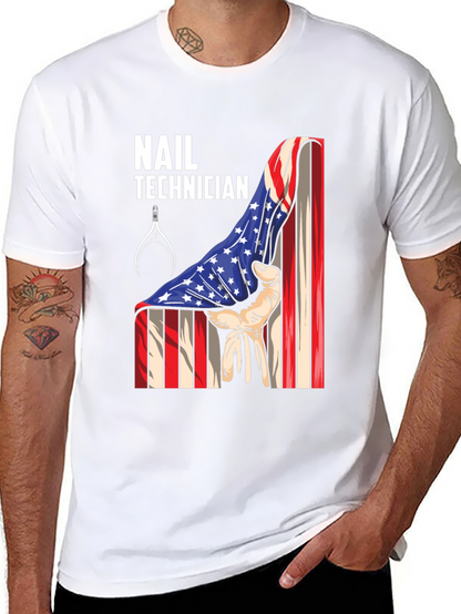 Nail Technician Patriotic T-Shirt - USA Flag