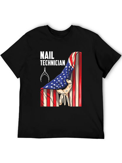 Nail Technician Patriotic T-Shirt - USA Flag