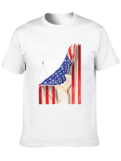 Nail Technician Patriotic T-Shirt - USA Flag