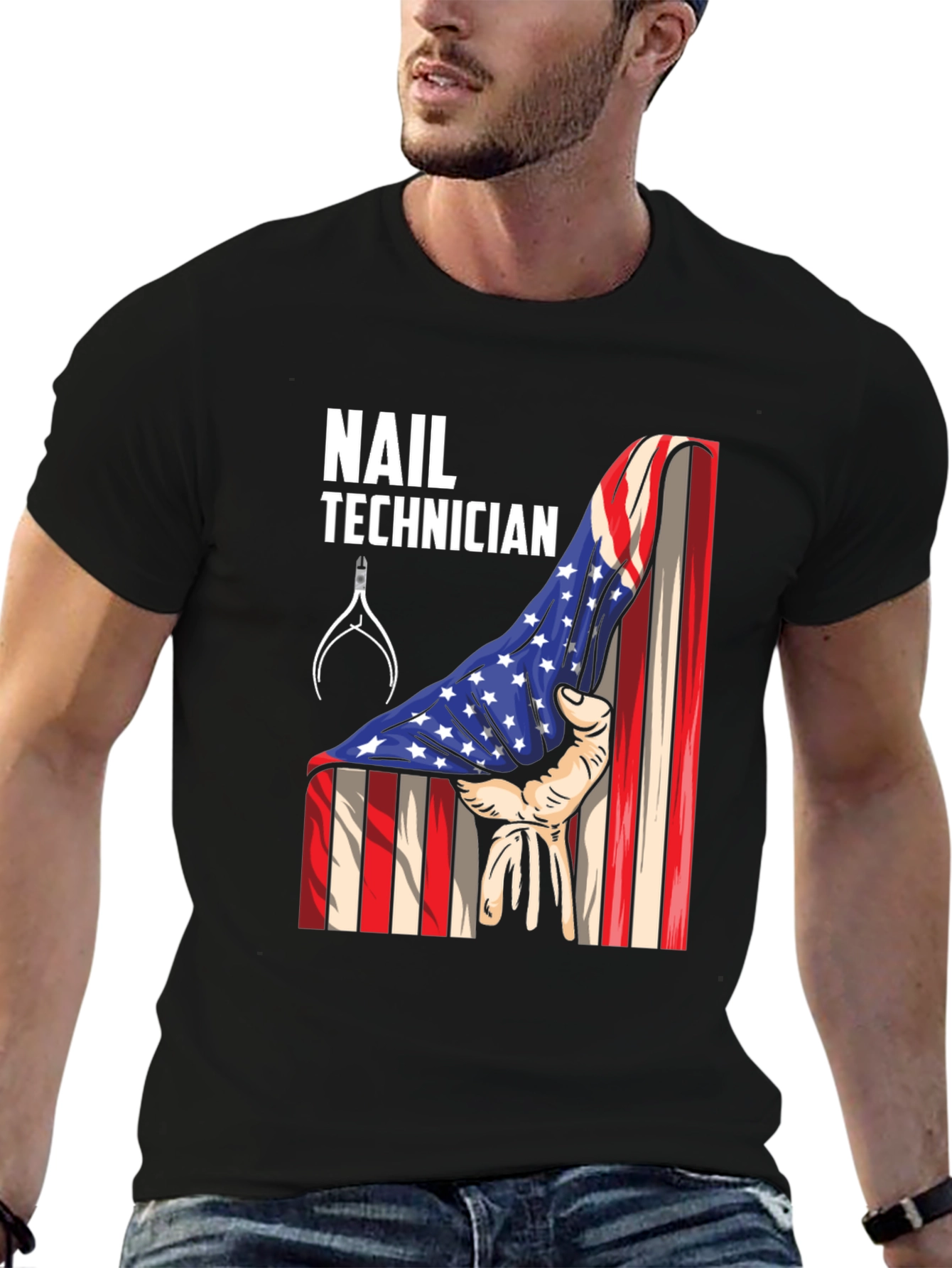 Nail Technician Patriotic T-Shirt - USA Flag