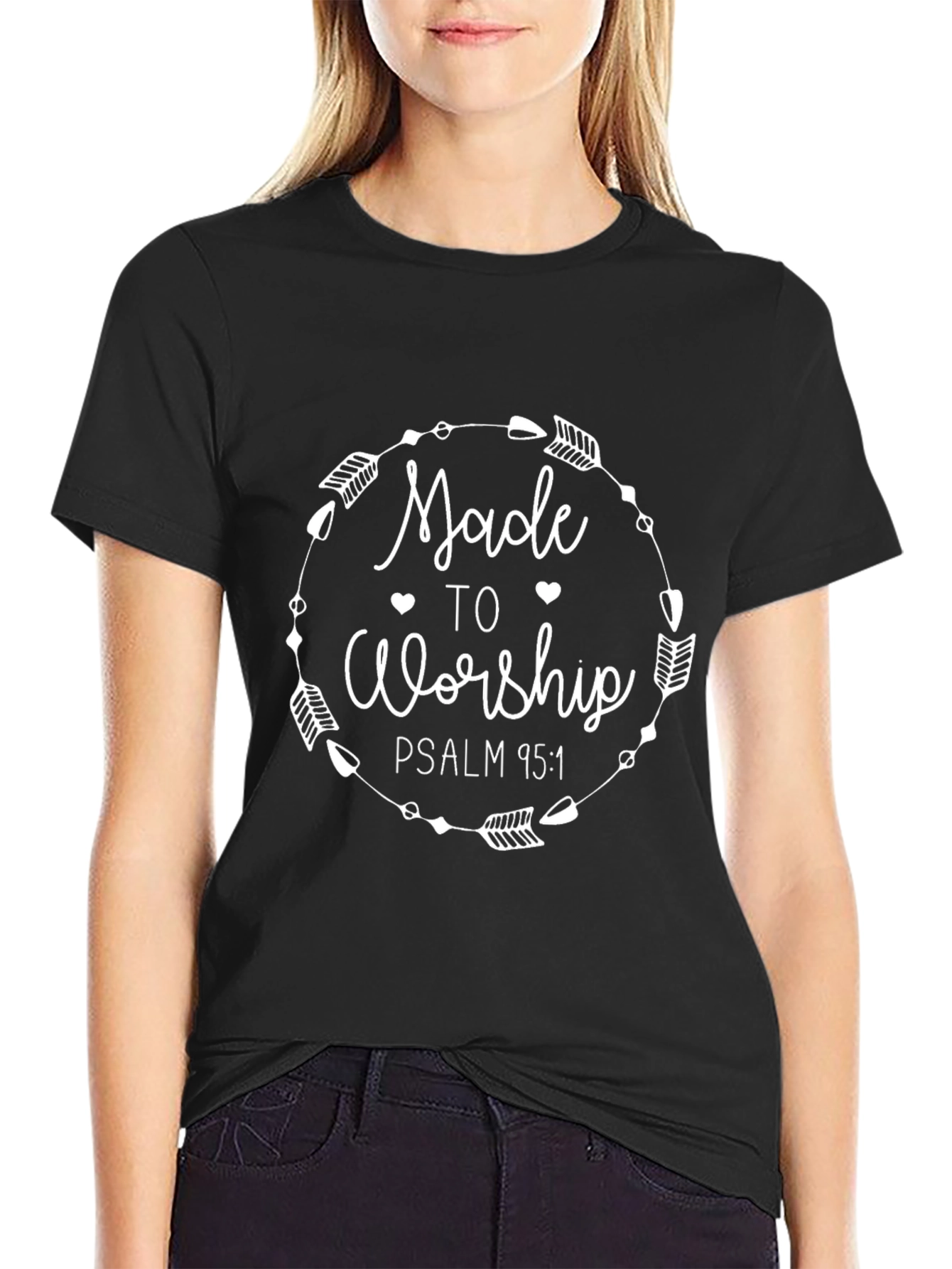 Made to Worship Christian T-Shirt - Psalm 95:1