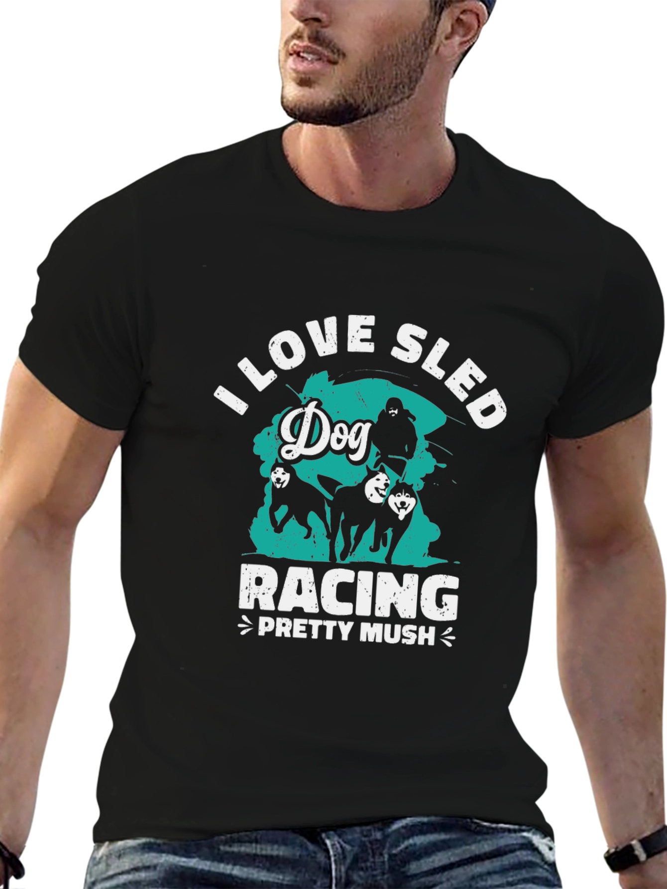 Dog Sled Racing T-Shirt - Pretty Mush Design
