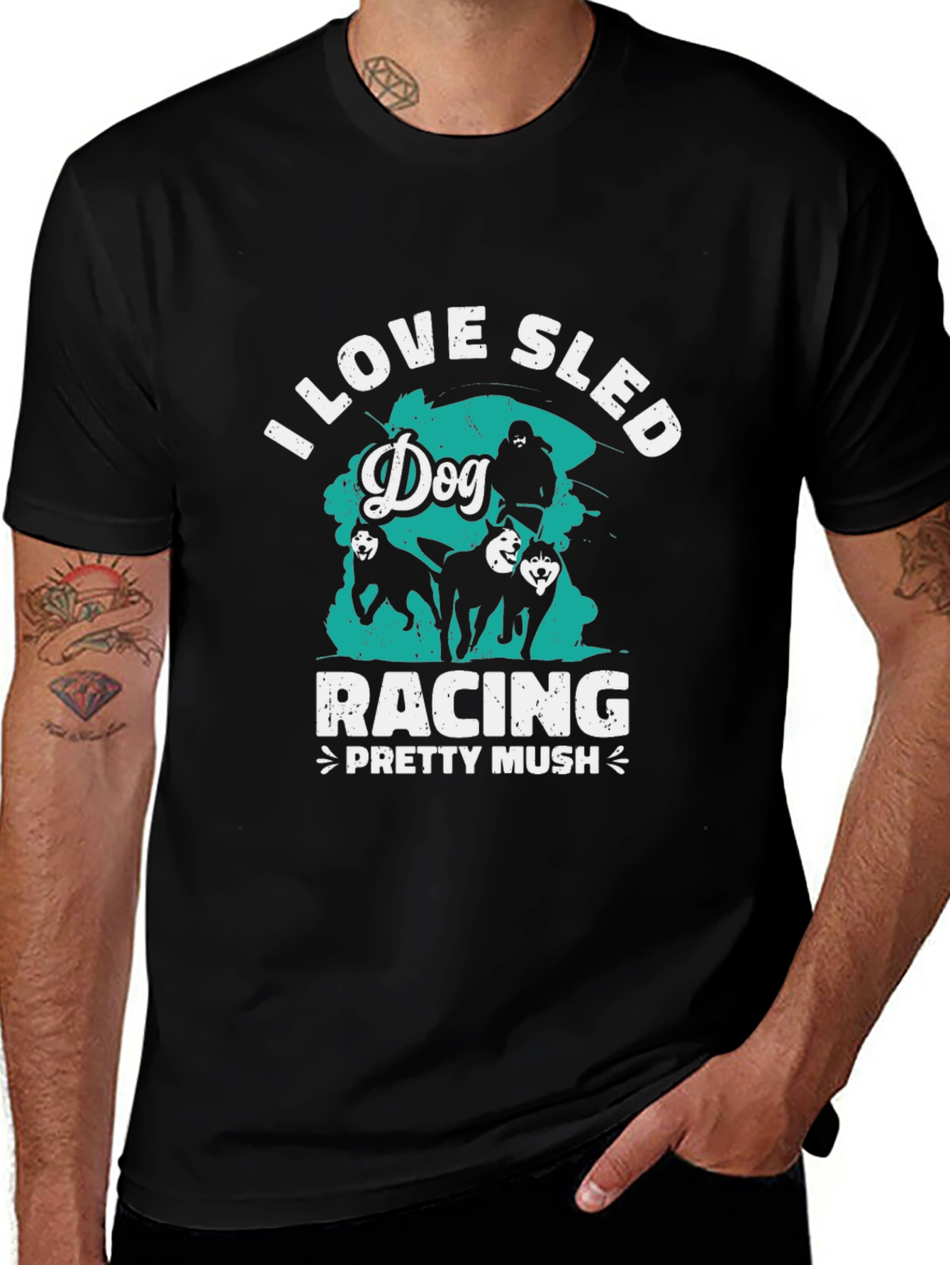 Dog Sled Racing T-Shirt - Pretty Mush Design
