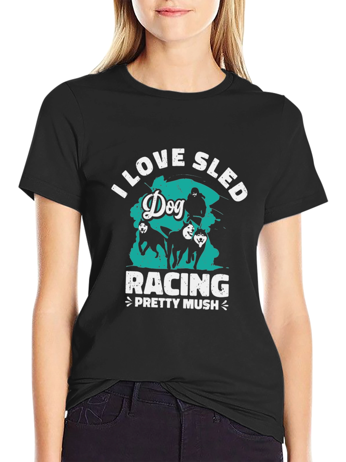 Dog Sled Racing T-Shirt - Pretty Mush Design