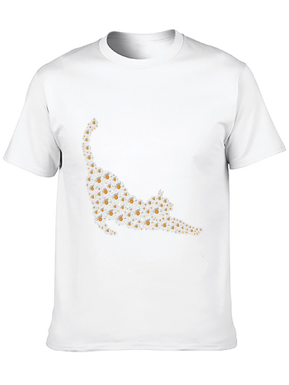 Daisy Cat T-Shirt - Floral Feline Tee