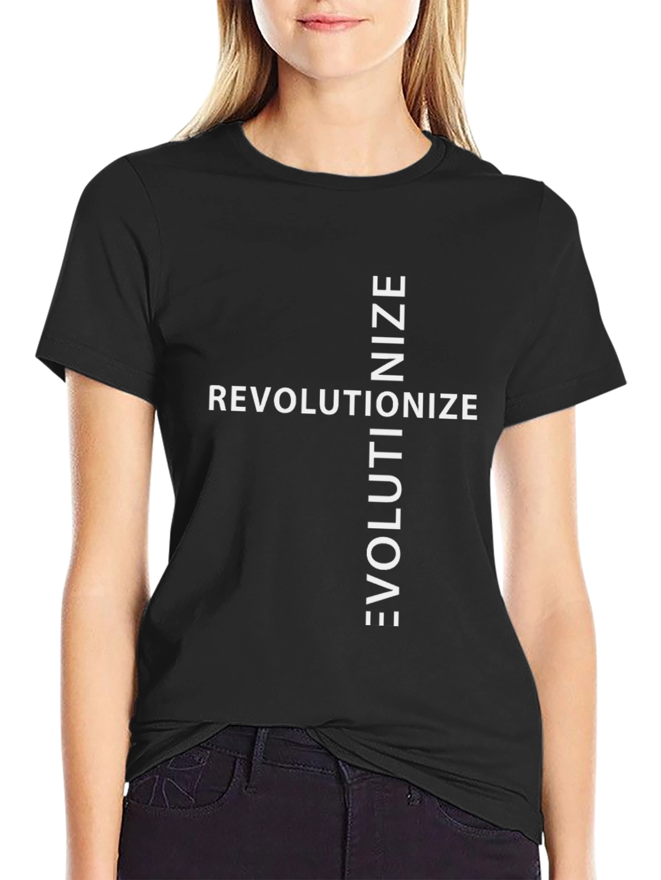 Revolutionize Evolutionize Black Graphic Tee