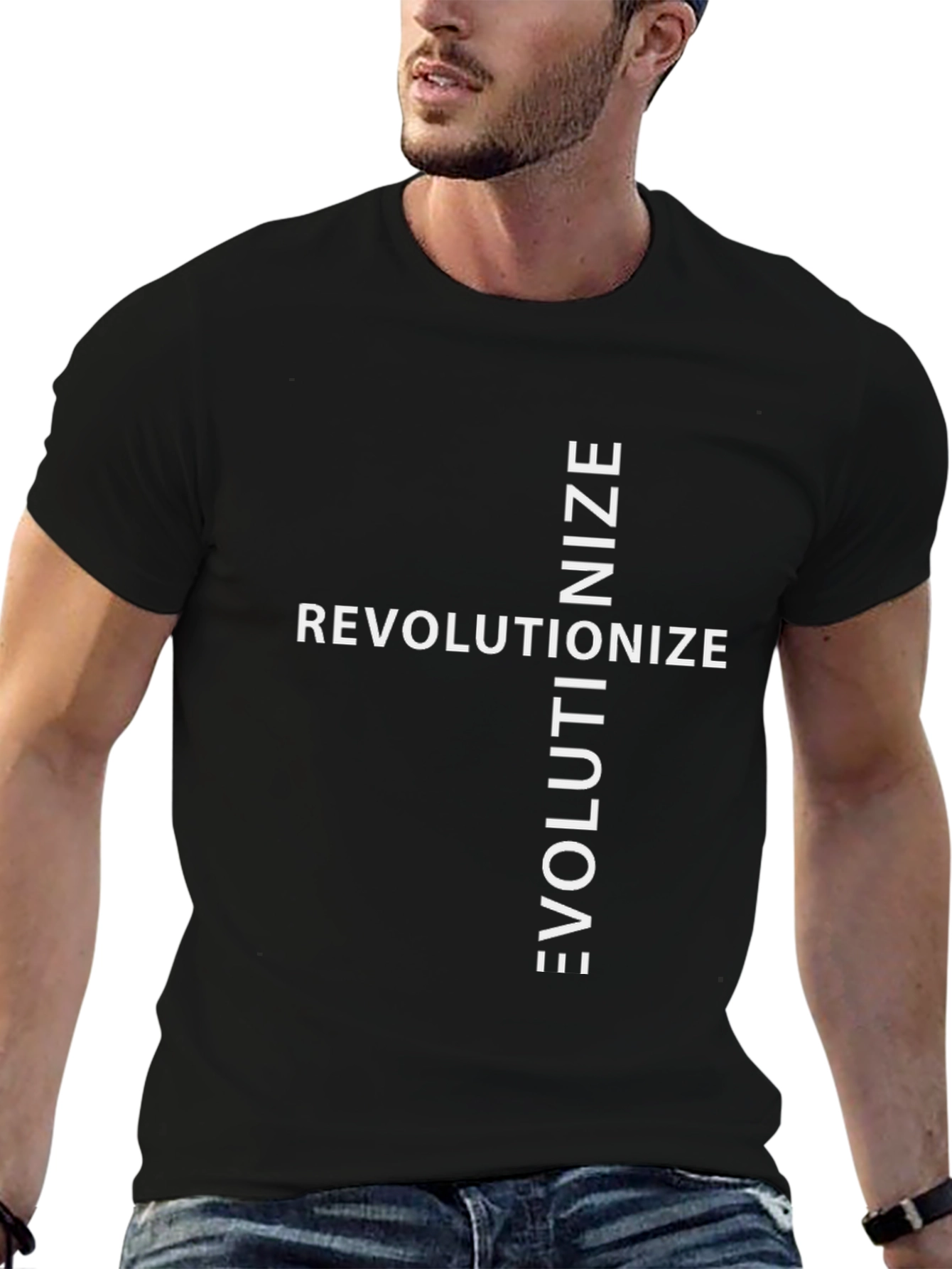Revolutionize Evolutionize Black Graphic Tee