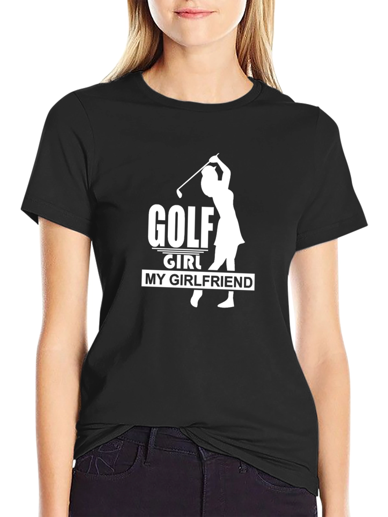 Golf Girl My Girlfriend T-Shirt - Black Cotton Tee
