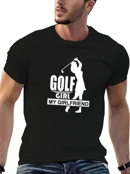 Golf Girl My Girlfriend T-Shirt - Black Cotton Tee
