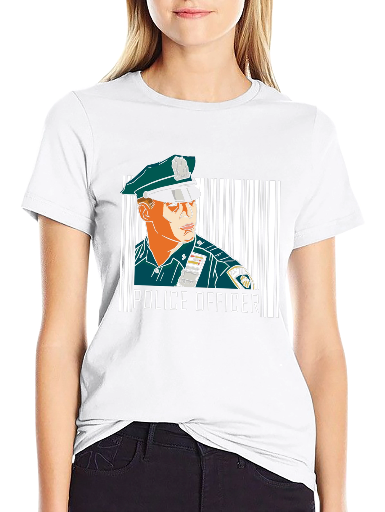 Police Officer Graphic T-Shirt - Cool Uniform Design