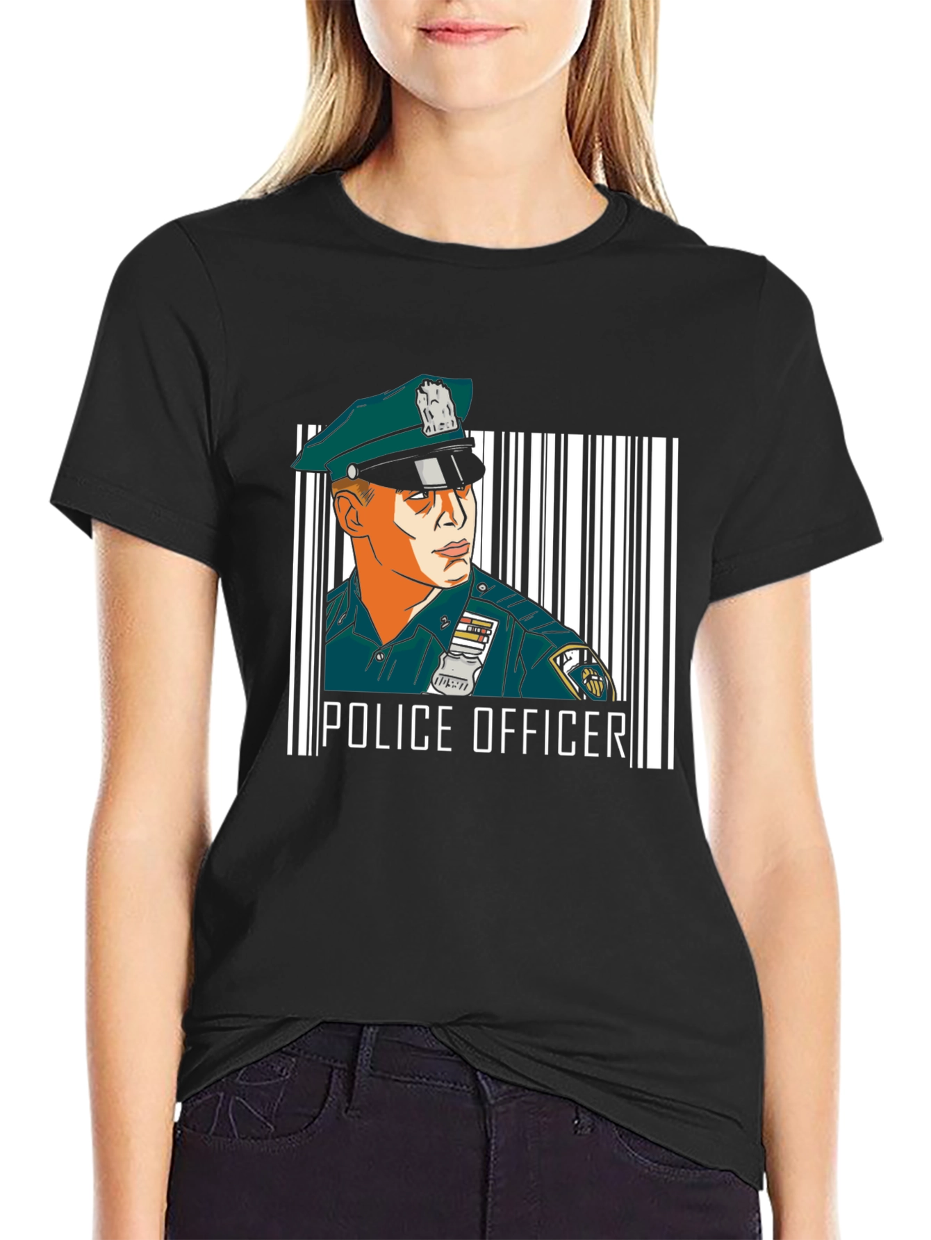 Police Officer Graphic T-Shirt - Cool Uniform Design