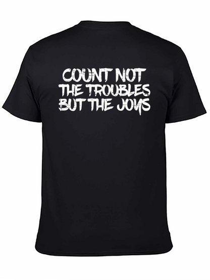 Count Not Troubles But Joys Black T-Shirt