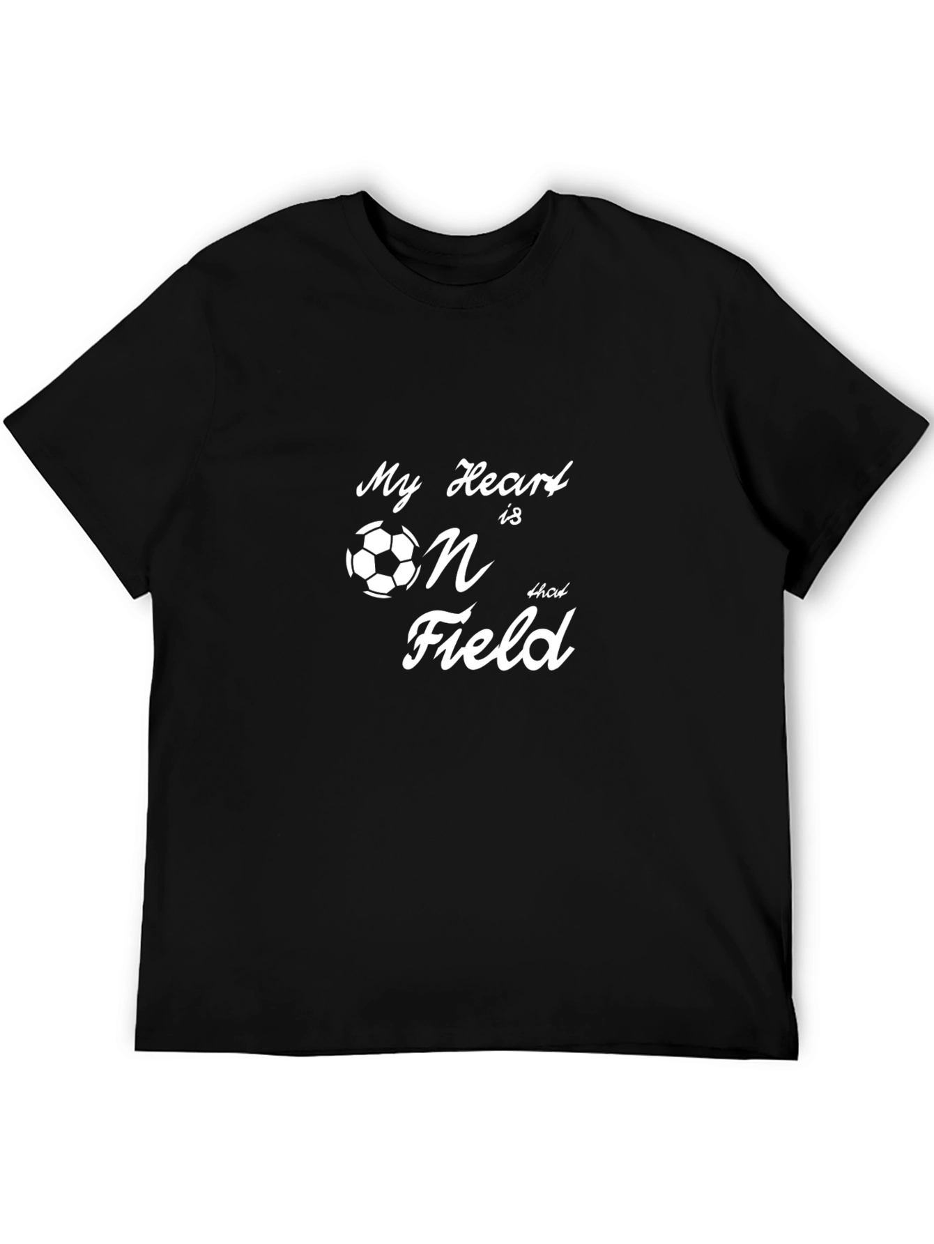 Soccer Heart on the Field Black T-Shirt
