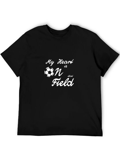 Soccer Heart on the Field Black T-Shirt