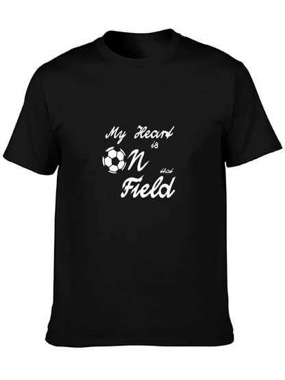 Soccer Heart on the Field Black T-Shirt