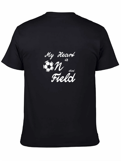 Soccer Heart on the Field Black T-Shirt