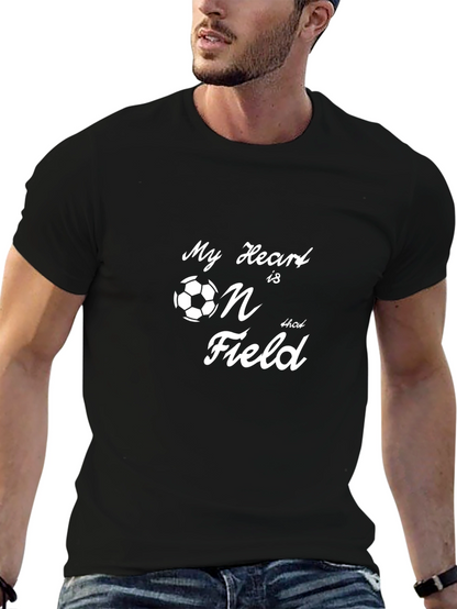 Soccer Heart on the Field Black T-Shirt