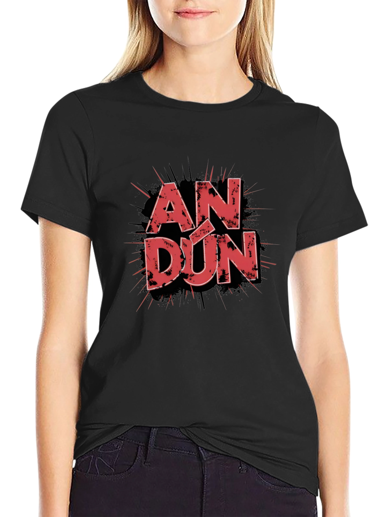 AN DÚN Graphic T-Shirt - Stylish Black Tee